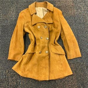 Vintage Women's Tan leather Suede Jacket